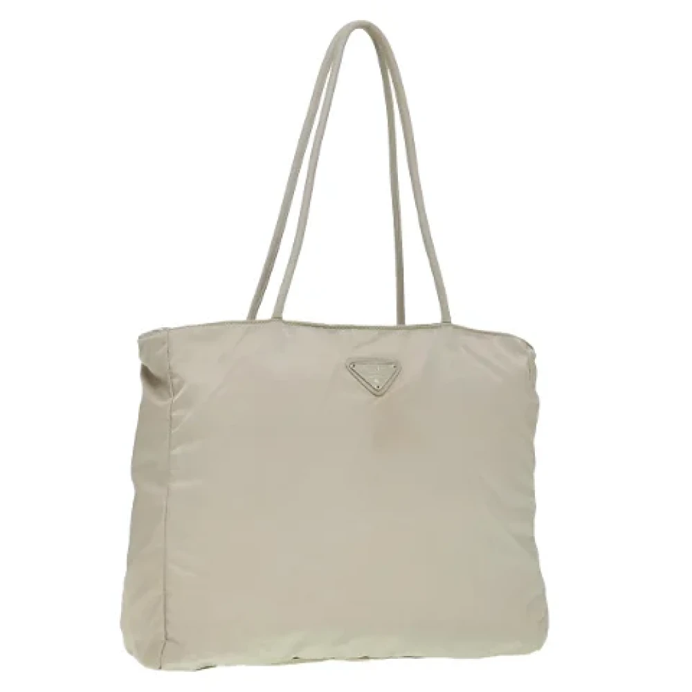 Prada Vintage Pre-owned Nylon prada-bags Beige Dames