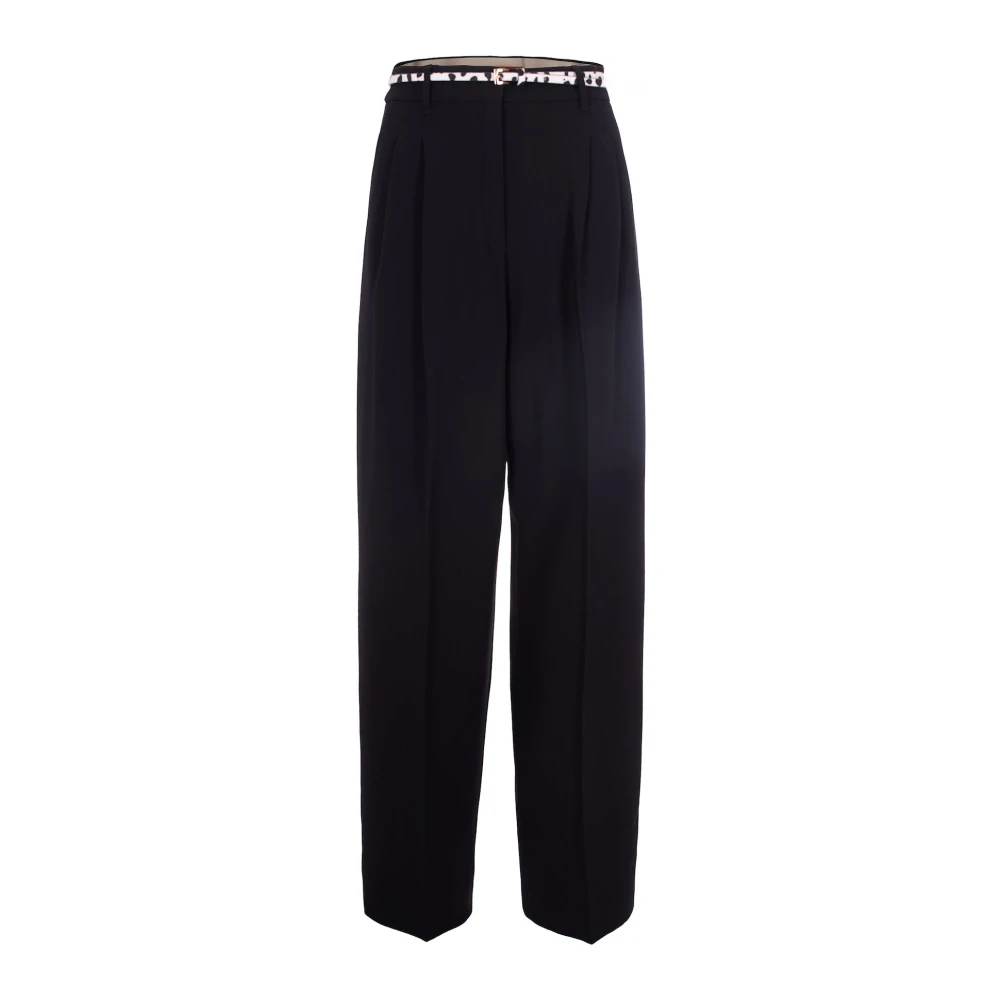 Max Mara Studio Black Corvino Wide Trousers - Female - Wide Trousers - 2XS - Trousers