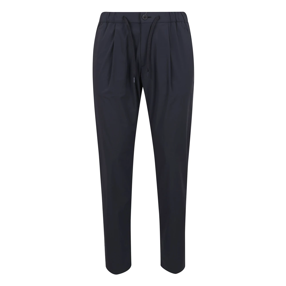 Herno Mannelijk Blauw Recht Gesneden Nylon Broek