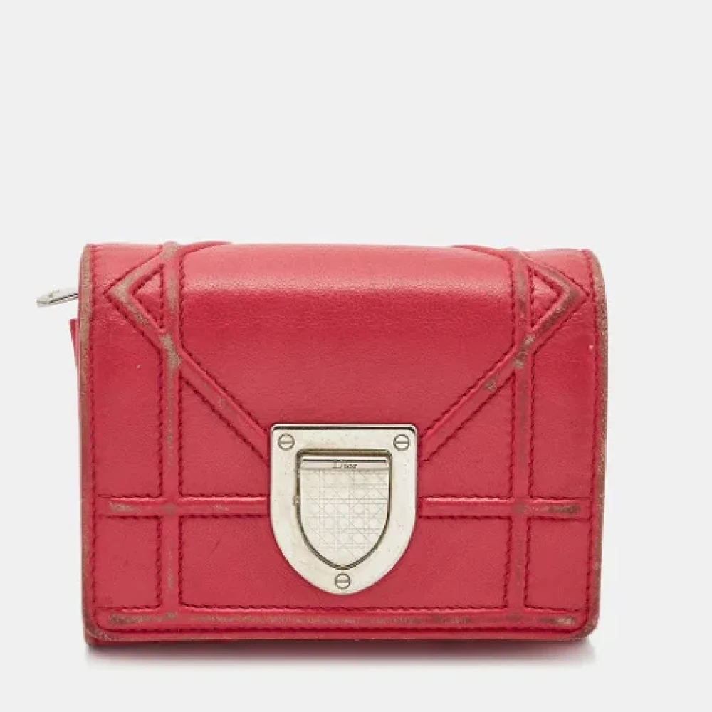 Dior Vintage Pre-owned Leather wallets Pink Dames