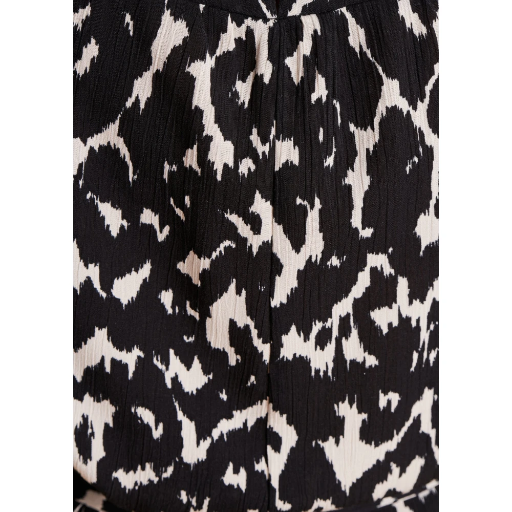 La Fée Maraboutée Luipaardprint Korte Jurk Losse Pasvorm Black Dames