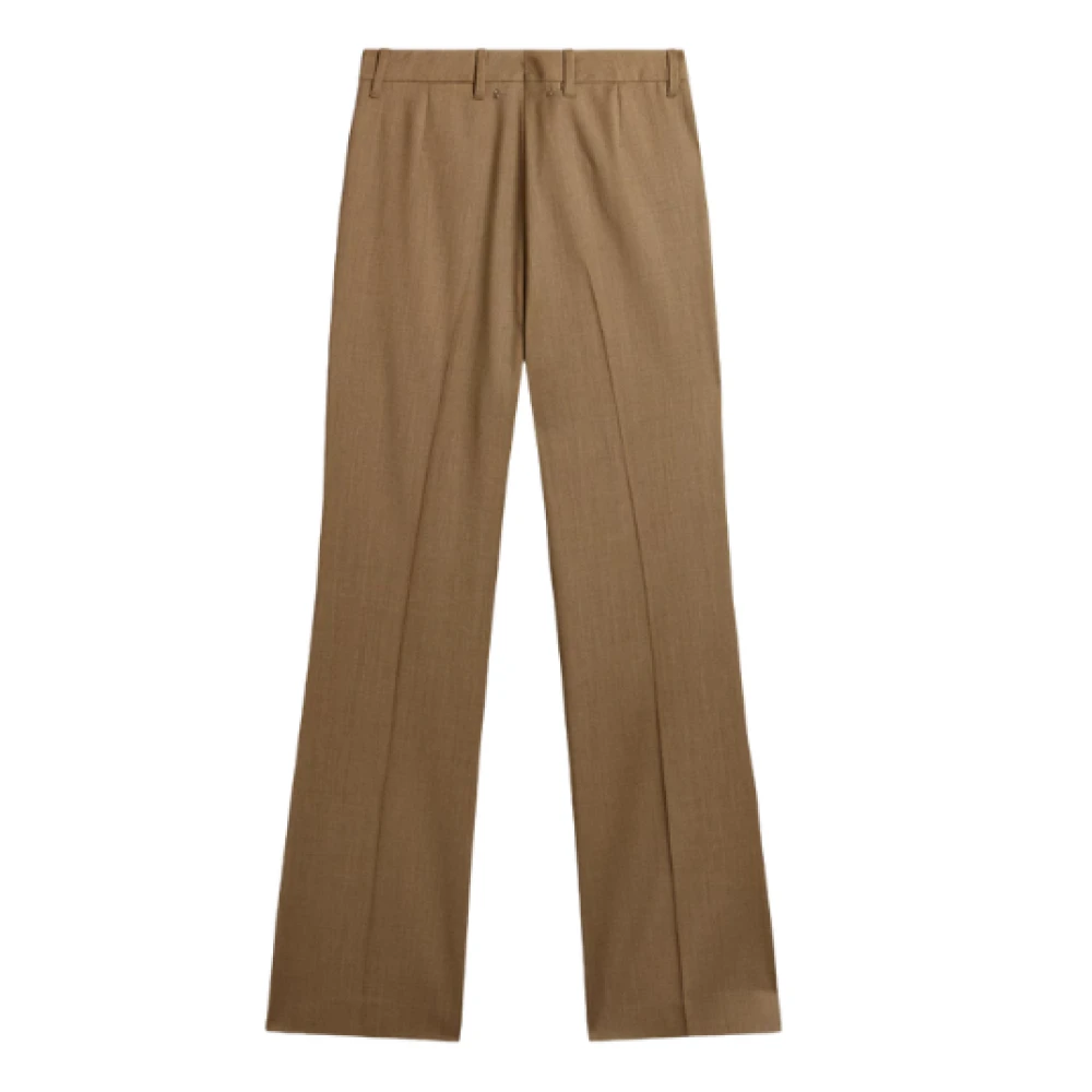 Golden Goose Tortora Straight Leg Wool Pants Brown Dames