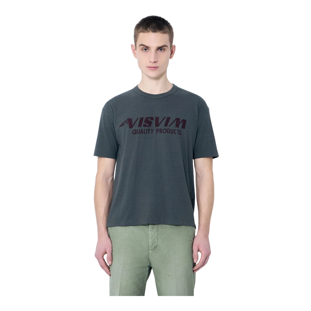 Visvim Katoenen Jersey Crewneck T-Shirt met Logo Print Black Heren