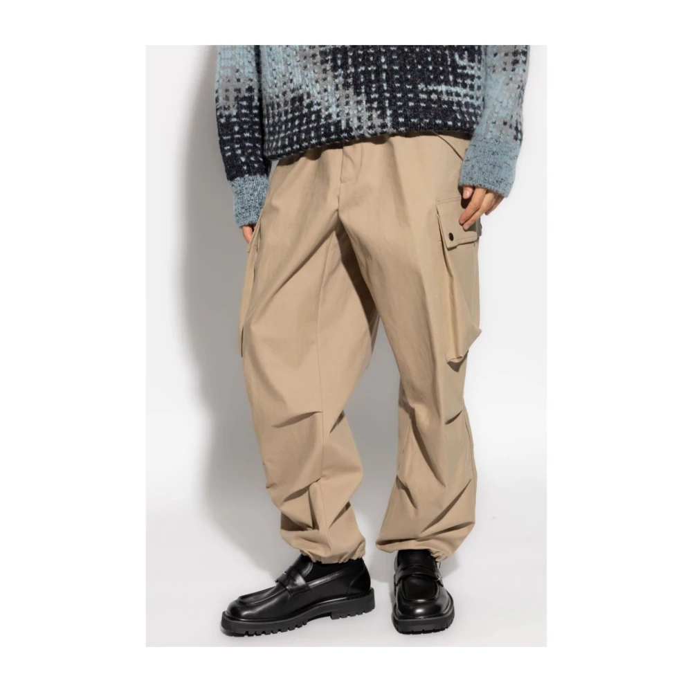Dries Van Noten Cargo broek met 3D-zakken Brown Heren