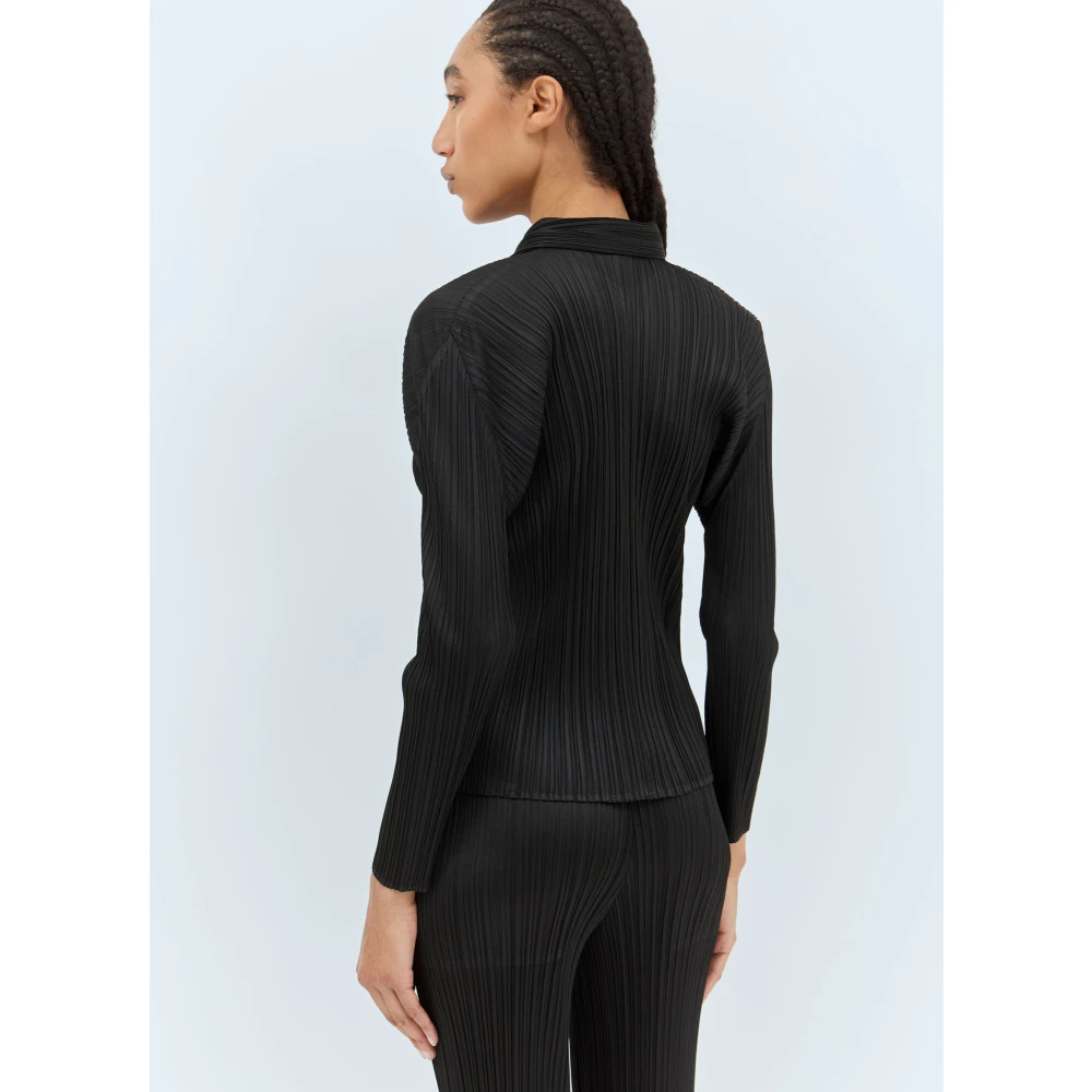 Issey Miyake Geplooide Overhemd met Lange Mouwen Black Dames