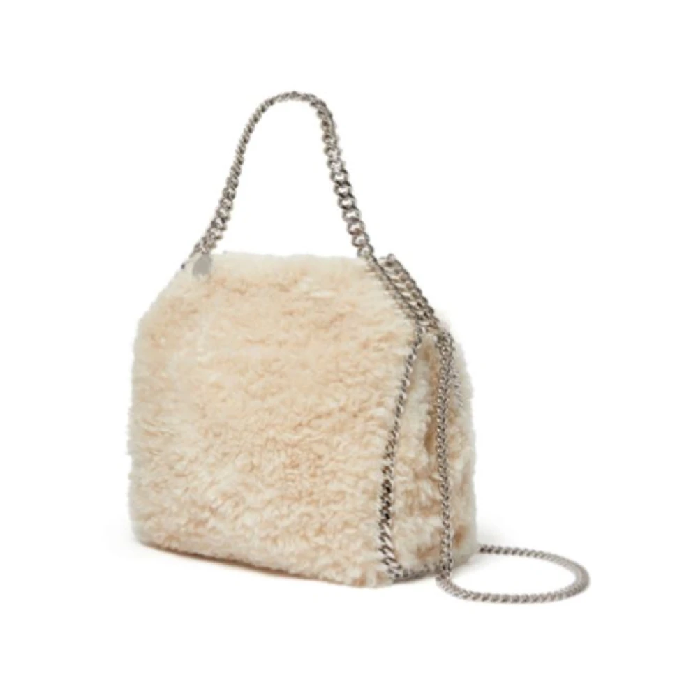 Stella Mccartney Faux-Fur Chain-Link Schoudertas Beige Dames