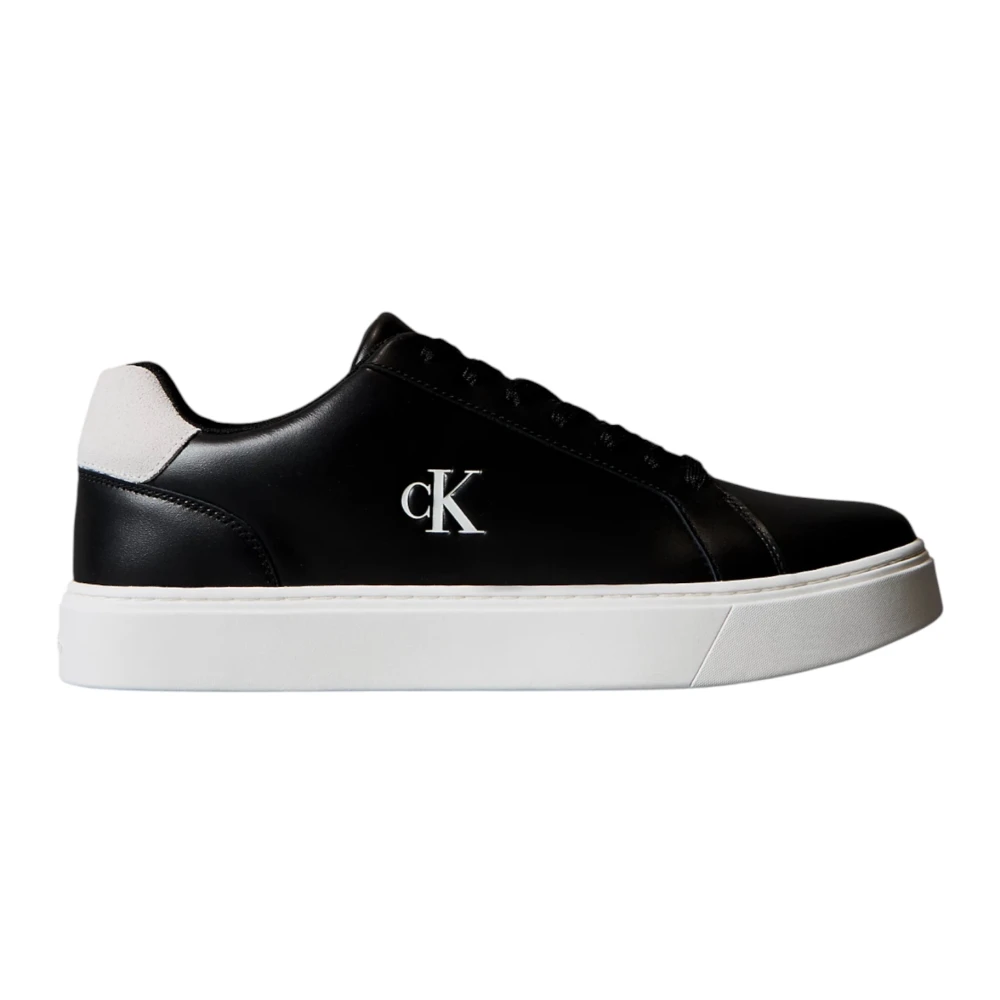 Calvin Klein Jeans Men's Black Sneakers, 9 Uk, Sneaker Pelle