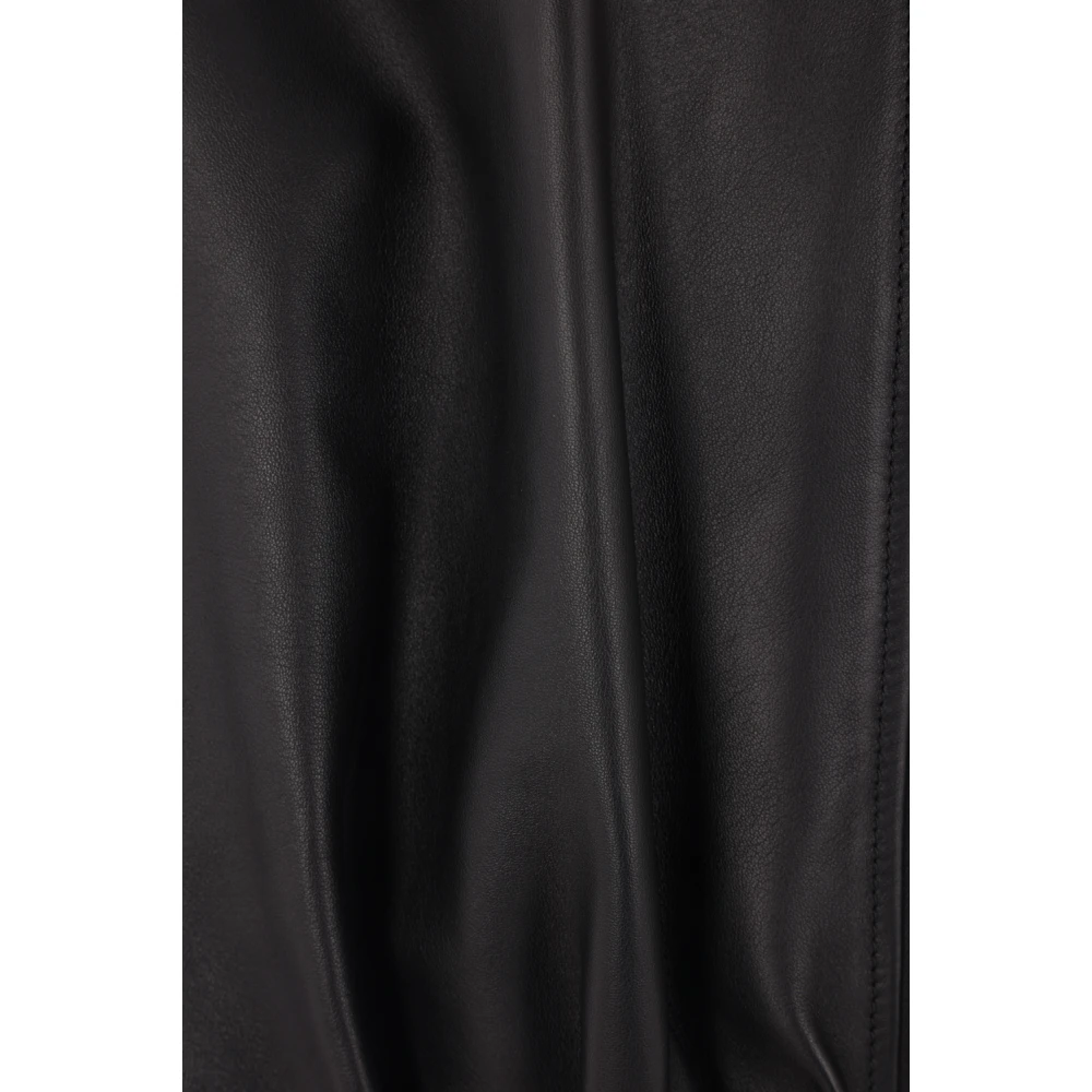 Loewe Zwarte leren volledige rits jas Black Dames