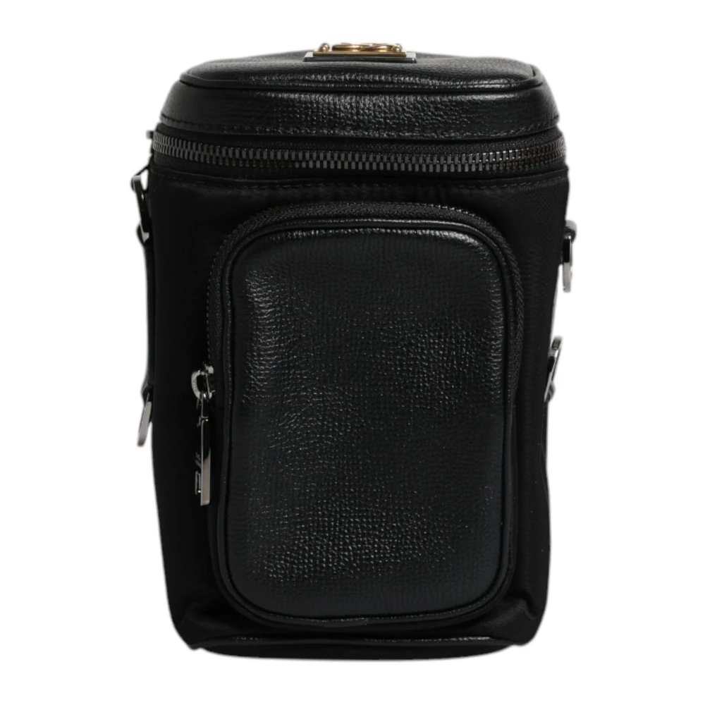 Dolce & Gabbana Zwarte leren Crossbody cameratas Black Heren
