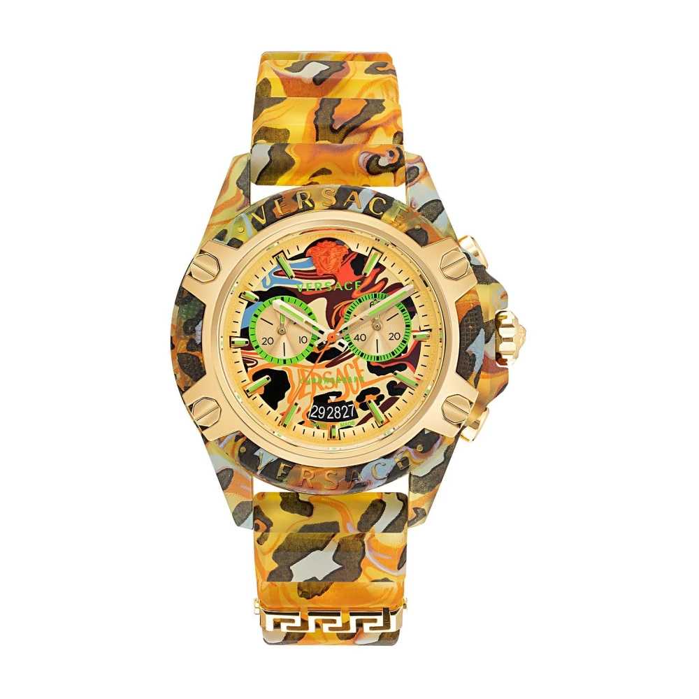 Versace Kronograf Chrono Active gul leopard 44 mm Vez700822 Multicolor, Unisex