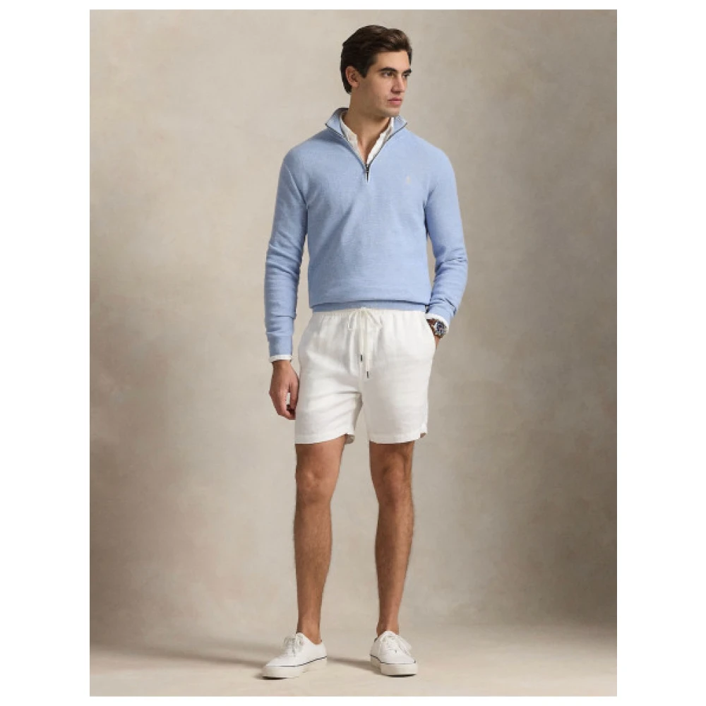 Polo Ralph Lauren Honingraat Katoen Half-Zip Sweater Blue Heren