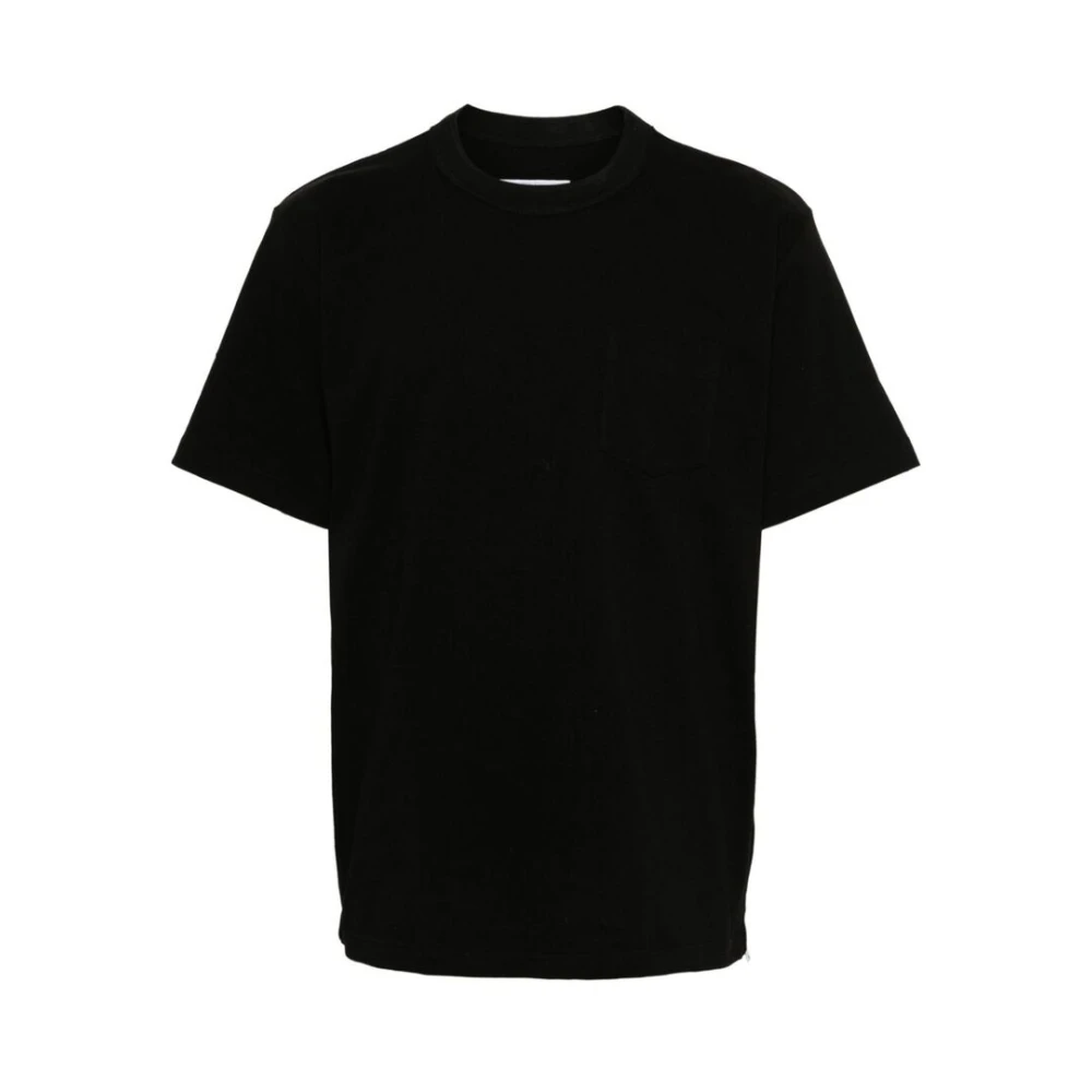 Sacai Zwarte Katoenen Jersey Crew Neck T-shirt Black Heren