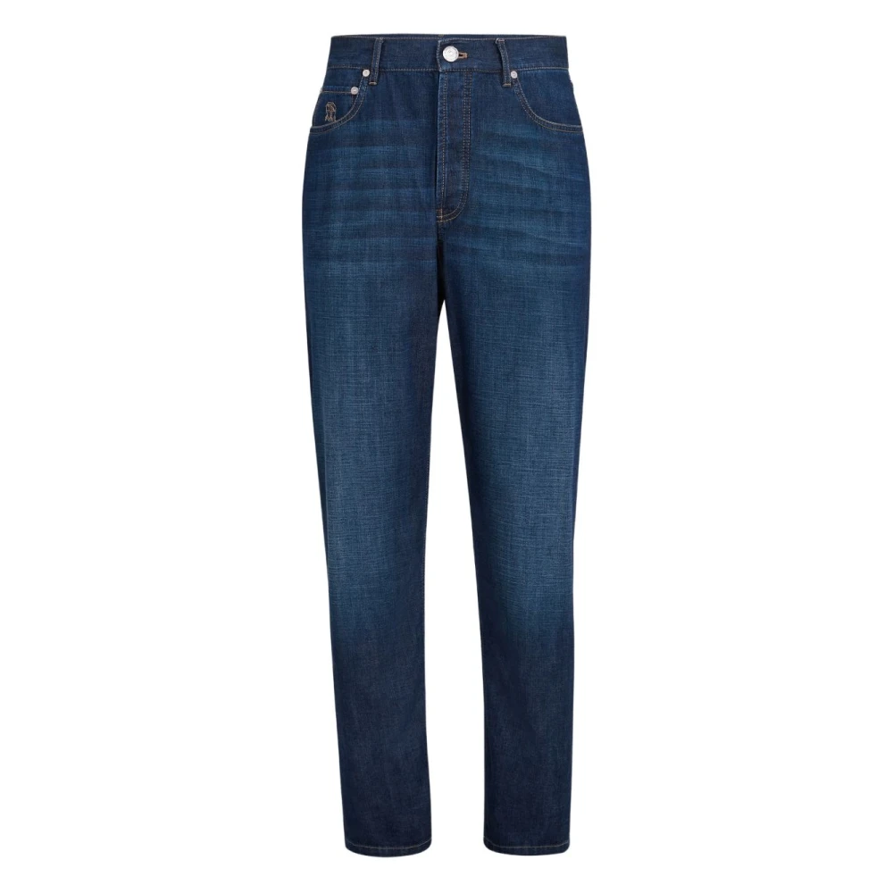 Brunello Cucinelli Men's Blue Slim Fit Jeans, 2XL, Slim-Fit Jeans
