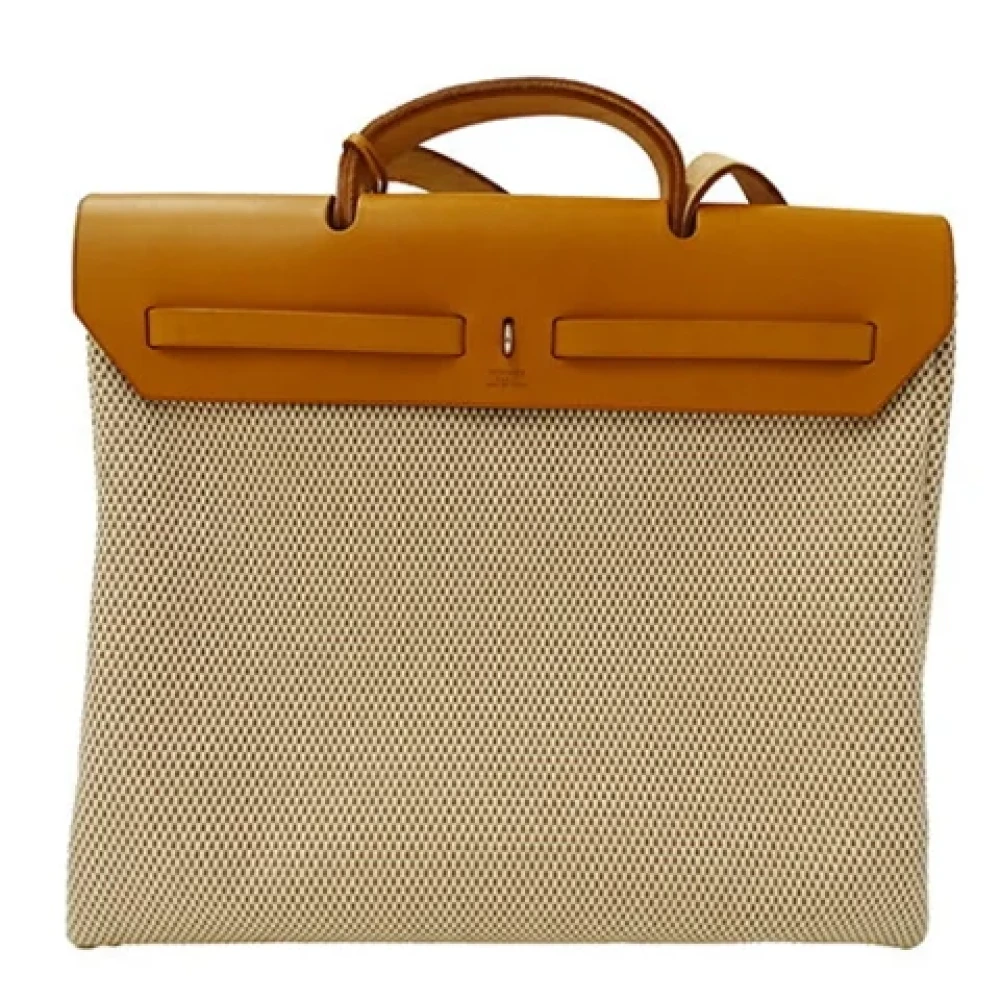 Hermès Vintage Pre-owned Canvas shoulder-bags Beige Dames