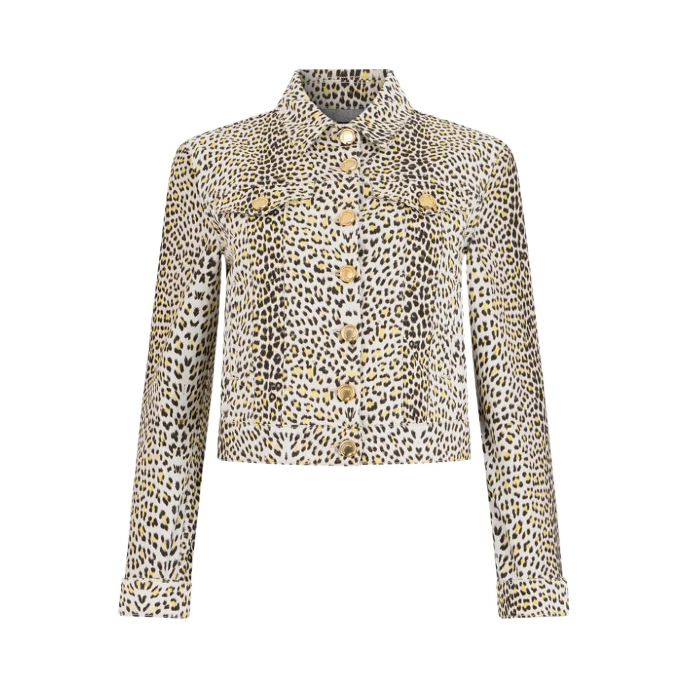 Roberto Cavalli Multicolor Pop Jaguar Animal-Print Jacket - Female - Denim Jackets - Xs - Jackets