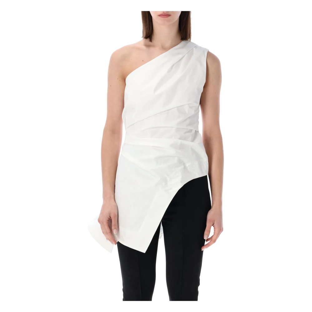 Róhe Women's White Sleeveless Tops, Xs, One Shoulder Top