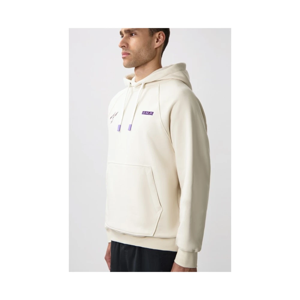 Balr. Geborduurd Logo Katoenen Hoodie met Grafische Print White Heren