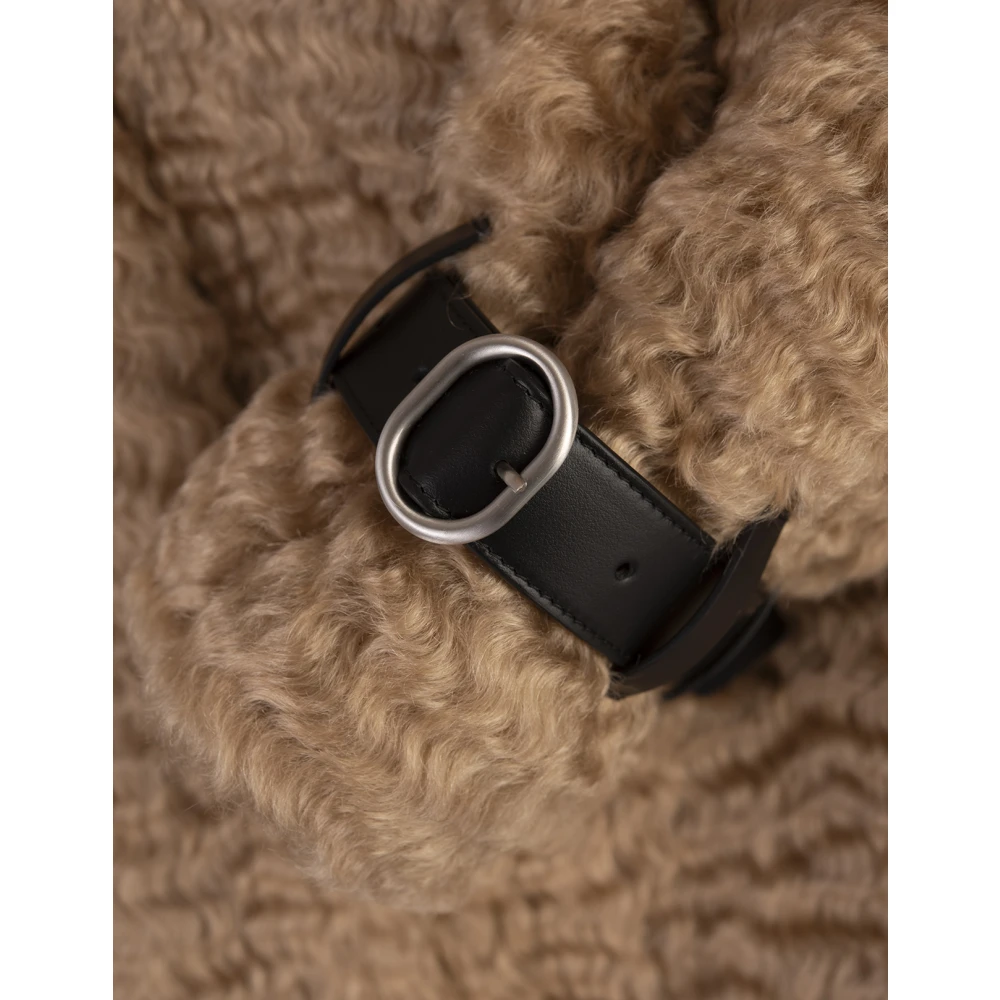 Jil Sander Bruine Mohair Korte Jas Brown Dames