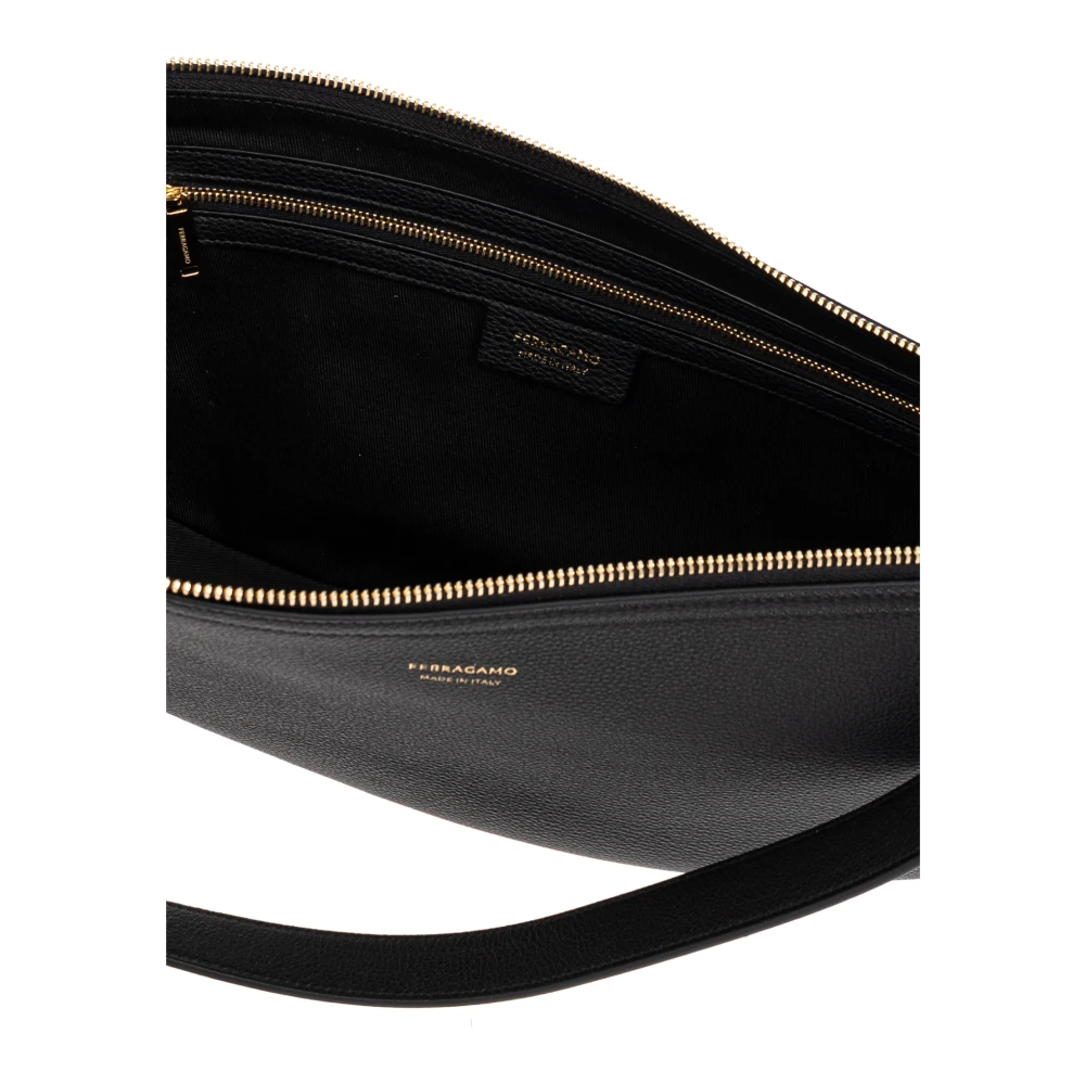 Salvatore Ferragamo Schoudertas Smile Medium Black Dames