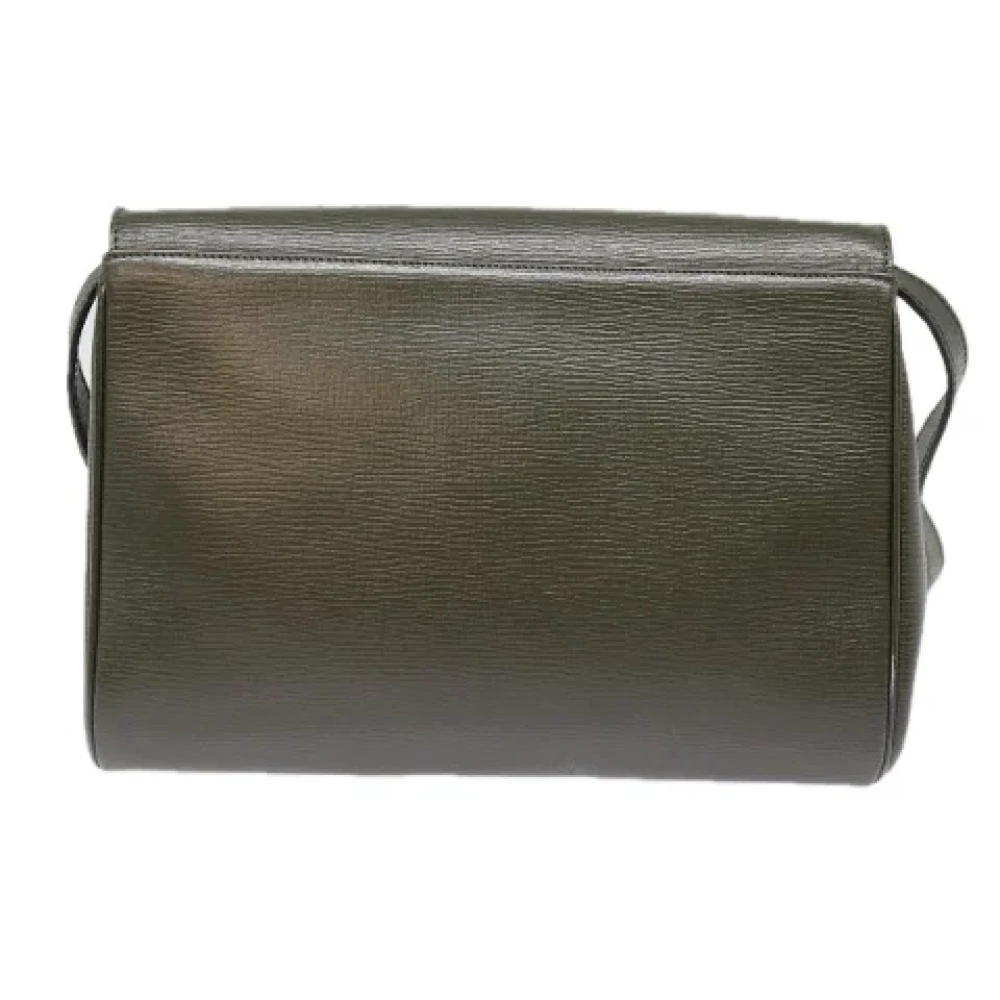 Celine Vintage Pre-owned Leather shoulder-bags Green Dames