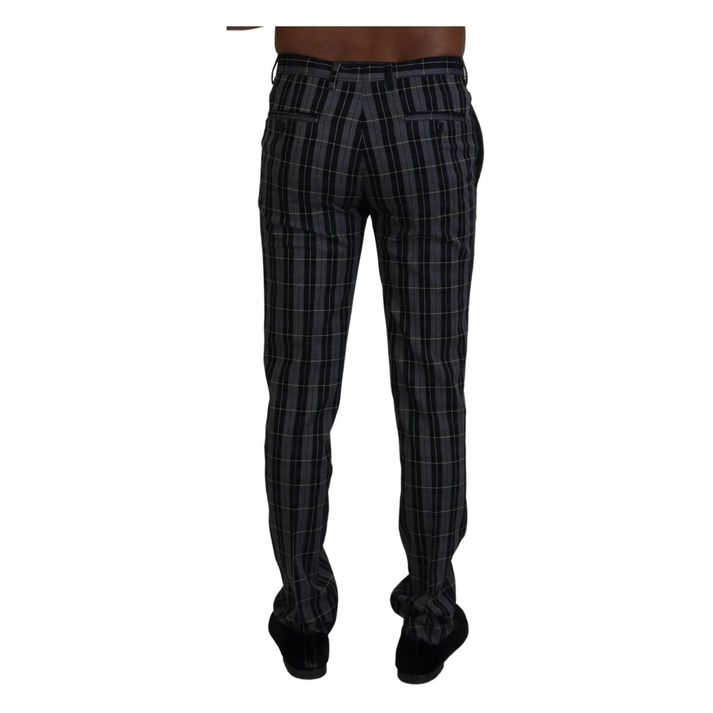Bencivenga Grijze Geruite Slim Fit Chino Broek Gray Heren