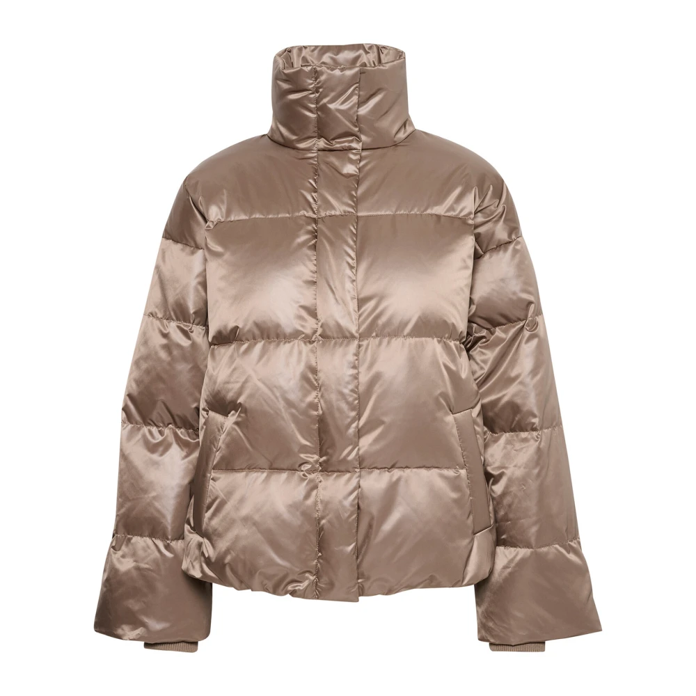 My Essential Wardrobe Gewatteerde Glossymw Donsjas Falcon Brown Dames
