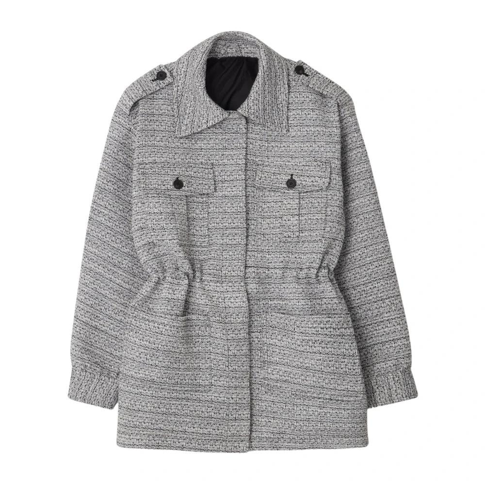 Cloeys Stijlvolle Tweed Jas Gray Dames