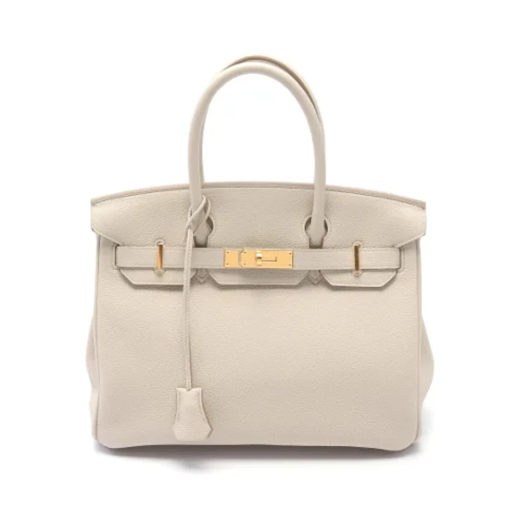 Hermès Vintage Pre-owned Leather handbags Beige Dames