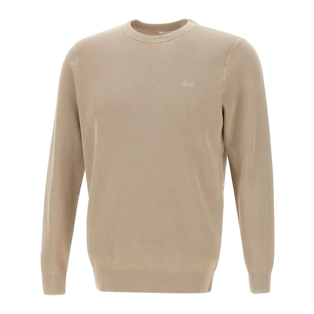 Sun68 Beige Round-Neck Knitwear, Male, 3XL, Jumper Vintage