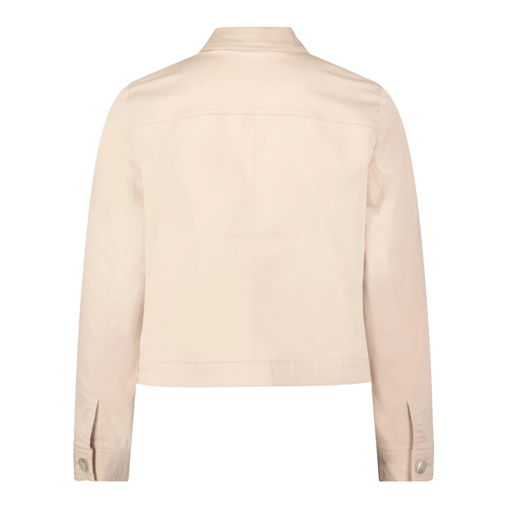 Betty & Co Stijlvolle Kraag Denim Jack White Dames
