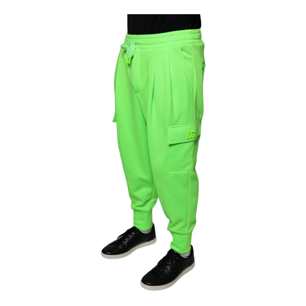 Dolce & Gabbana Neon Green Cargo Jogger Sweatpants Green Heren