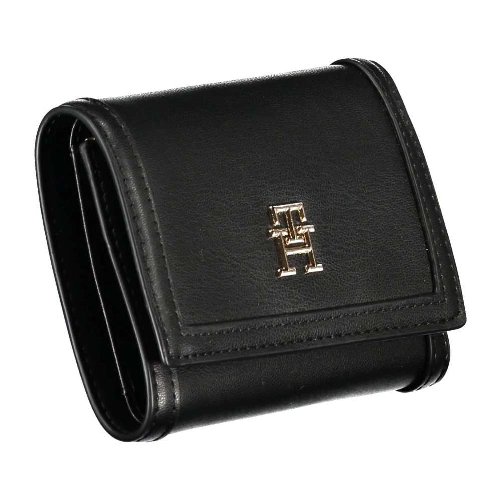 Tommy Hilfiger Damesportemonnee Zwart Contrastdetails Rits Black Dames