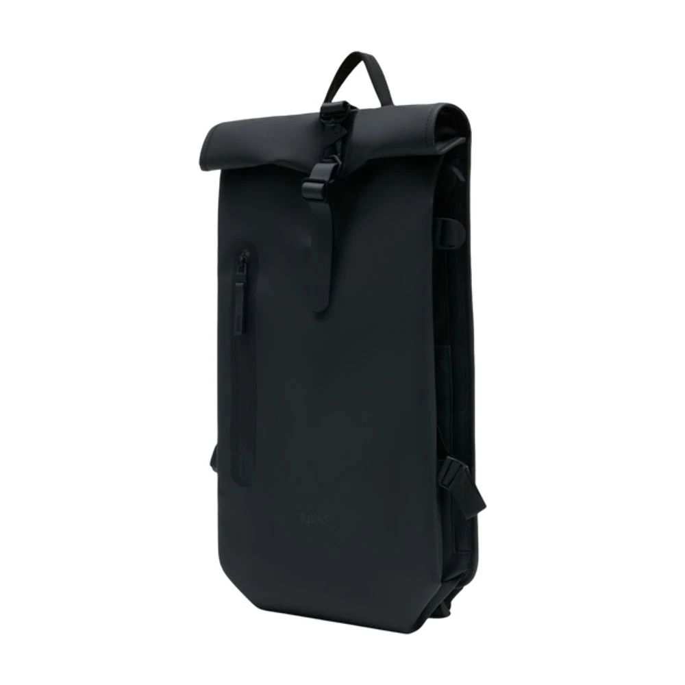 Rains Unisex Nero 14590 Zaino Grande Rolltop Impermeabile - Immagine 4
