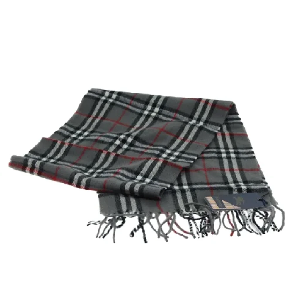 Burberry Vintage Pre-owned Wool scarves Gray Dames