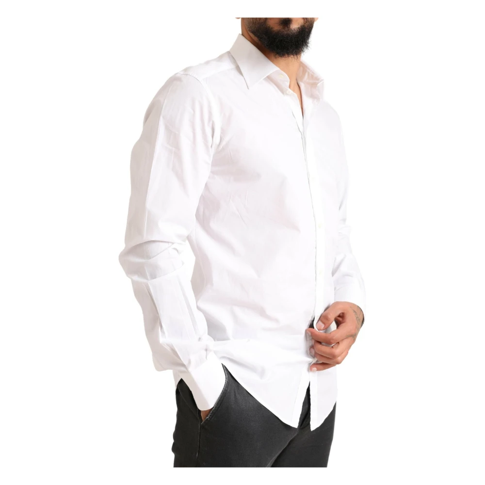 Dolce & Gabbana Prachtige Witte Gouden Formele Overhemd White Heren
