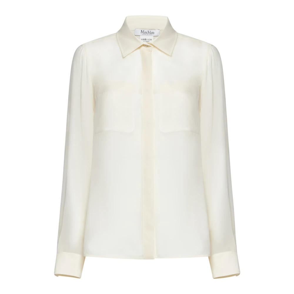 Max Mara Ercole Sheer Zijden Shirt Beige Dames