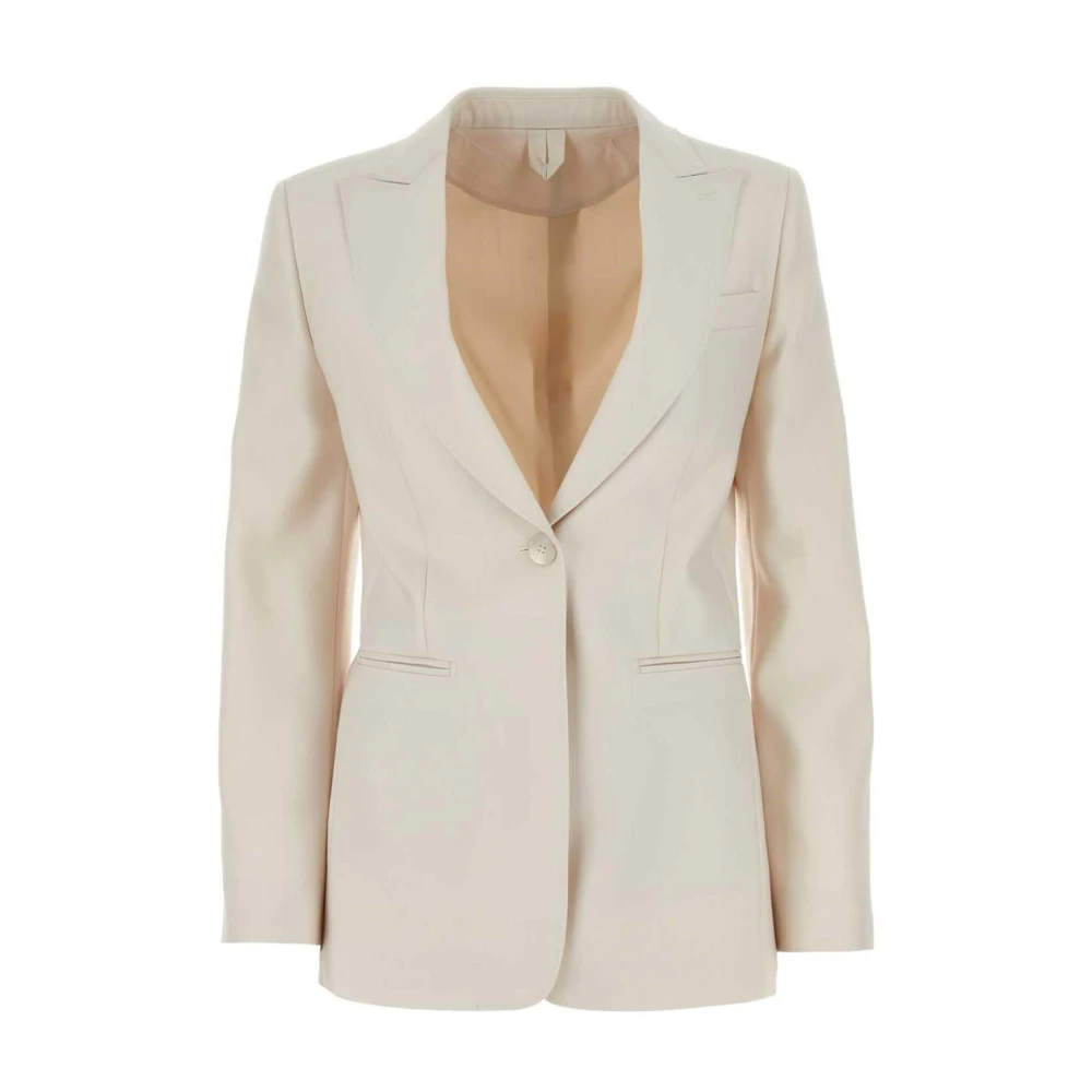Max Mara Beige Blazers, Female, Xs, Single-Breasted Tailored Blazer