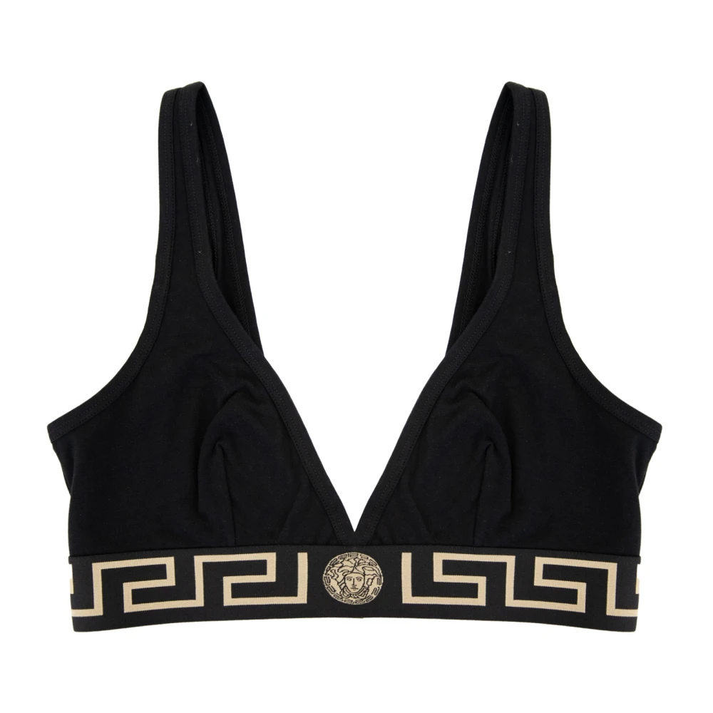 Versace Damen Schwarz Haken Bh Griechischer Stil