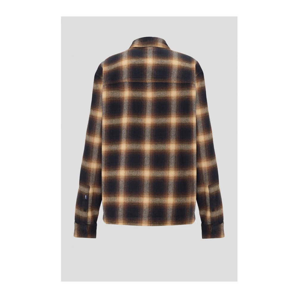 Joop! Geruite shirt met ritssluiting Brown Heren
