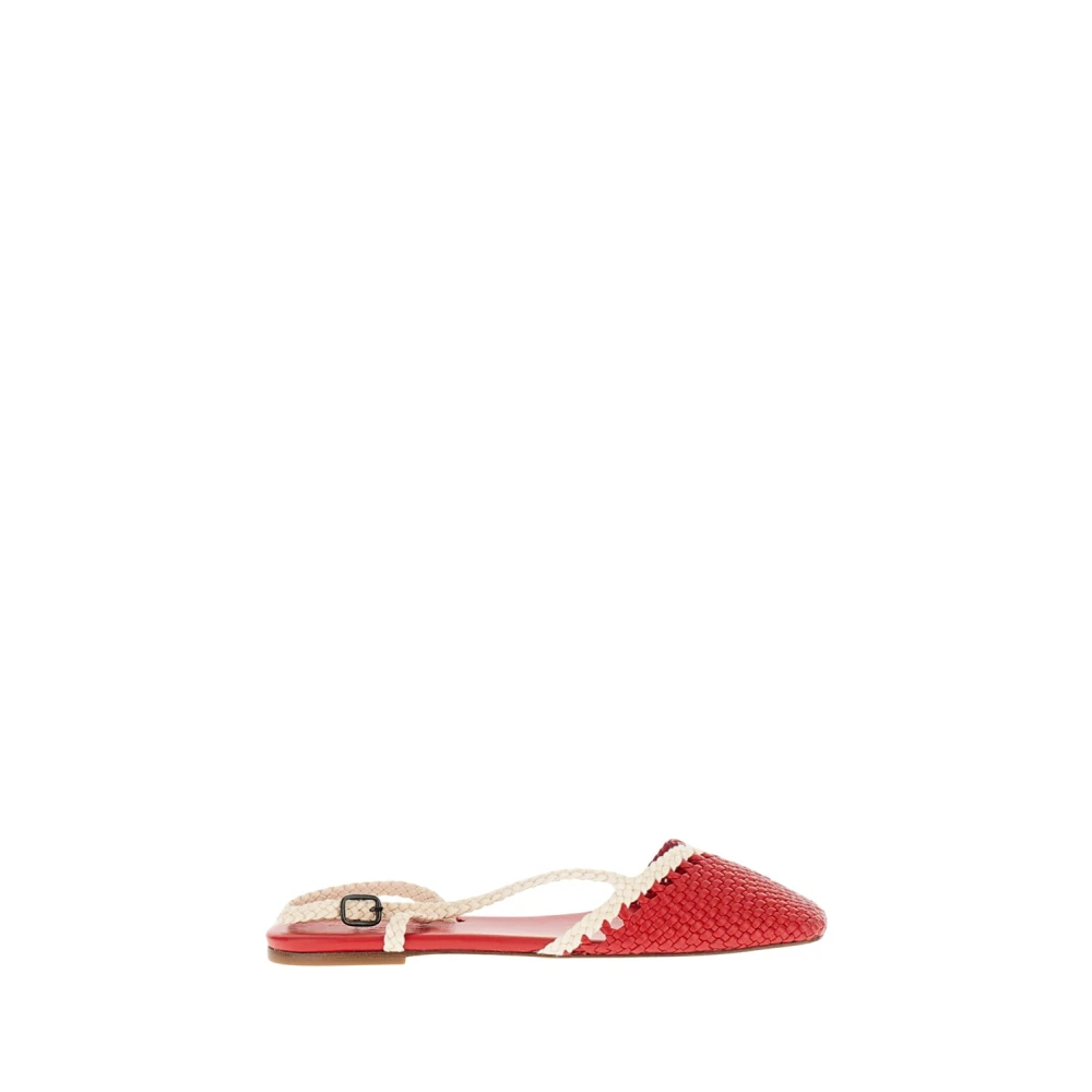 Hereu Red Ballerina Shoes, Female, 3 Uk, Rondaia Slingback
