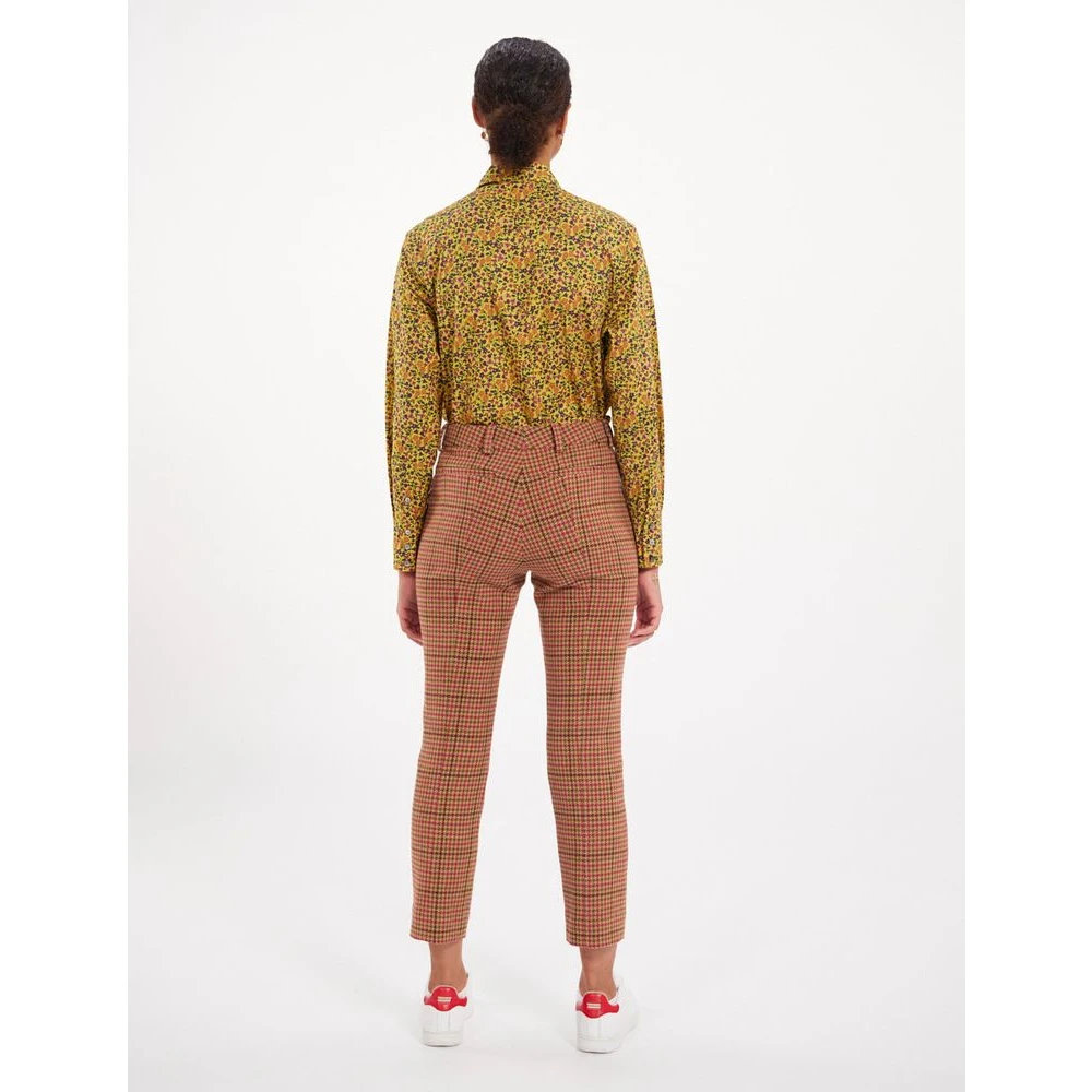 Ines De La Fressange Paris Houndstooth Wollen Broek Multicolor Dames