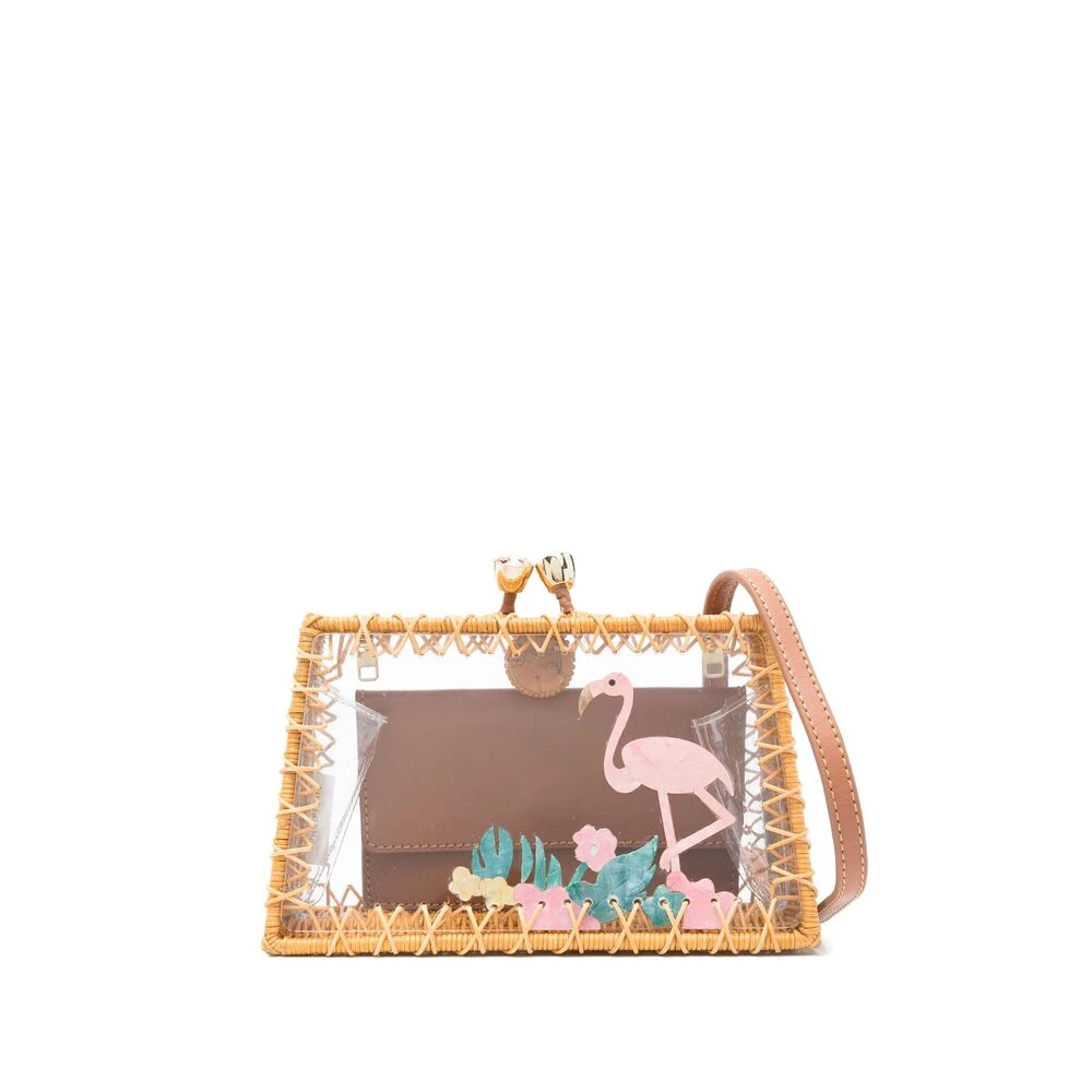 Serpui Beige Kiss-Lock Schoudertas Multicolor Dames