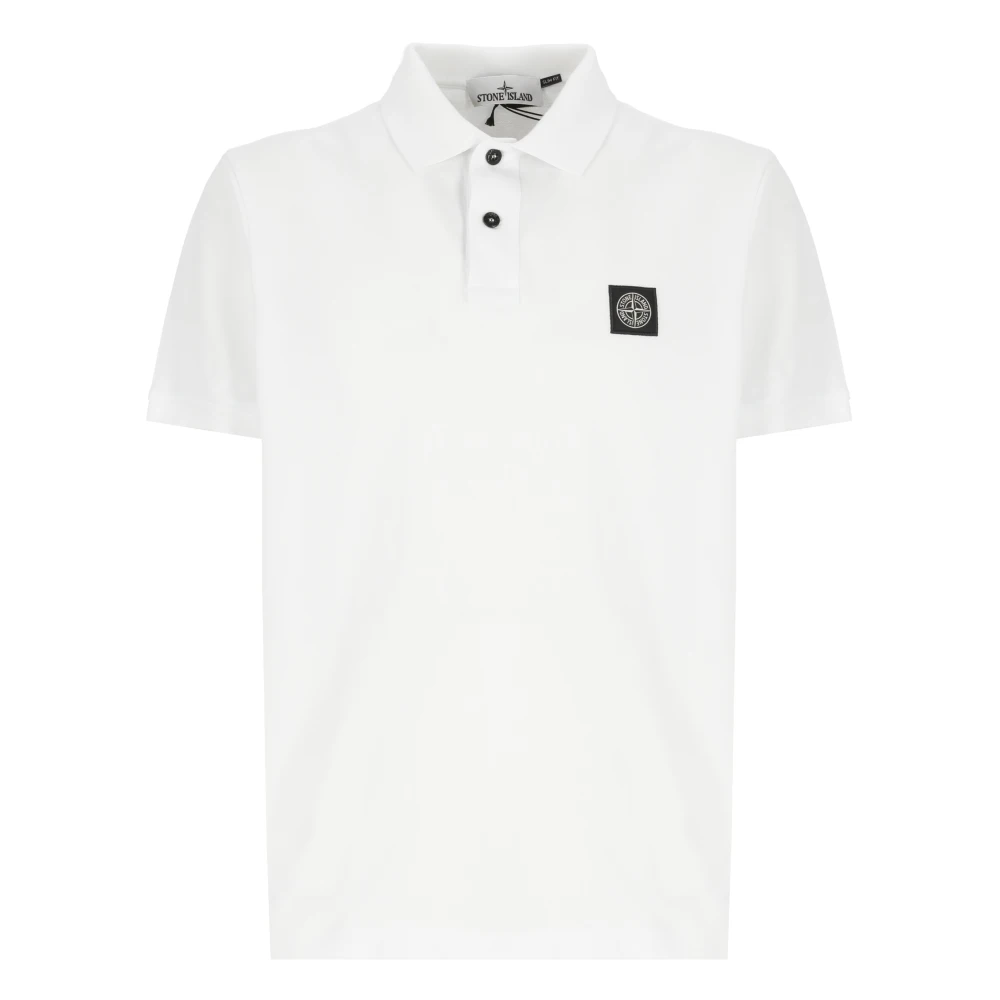 Stone Island Wit Poloshirt met Logopatch White Heren