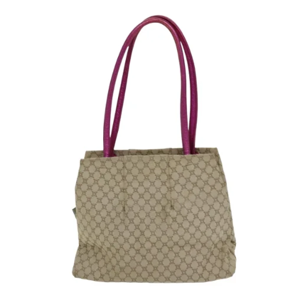 Celine Vintage Pre-owned Canvas shoulder-bags Beige Dames