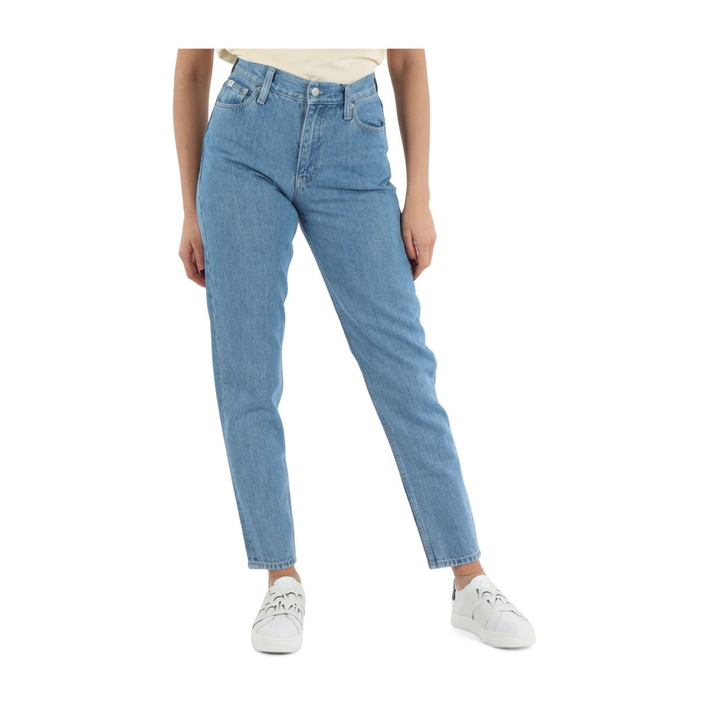 Calvin Klein Jeans High-waisted Mom Fit Jeans Blue Dames