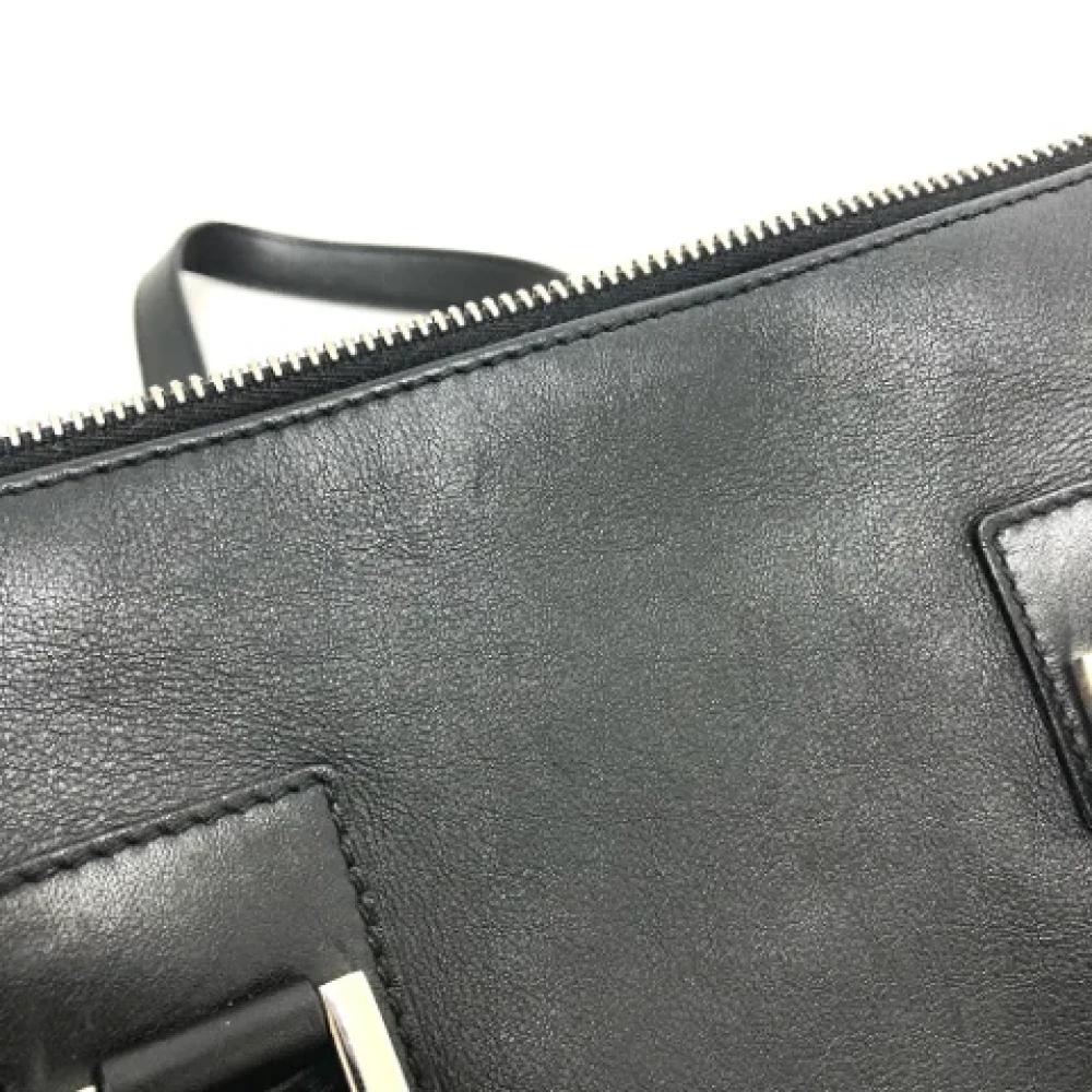 Bvlgari Vintage Pre-owned Leather handbags Black Dames