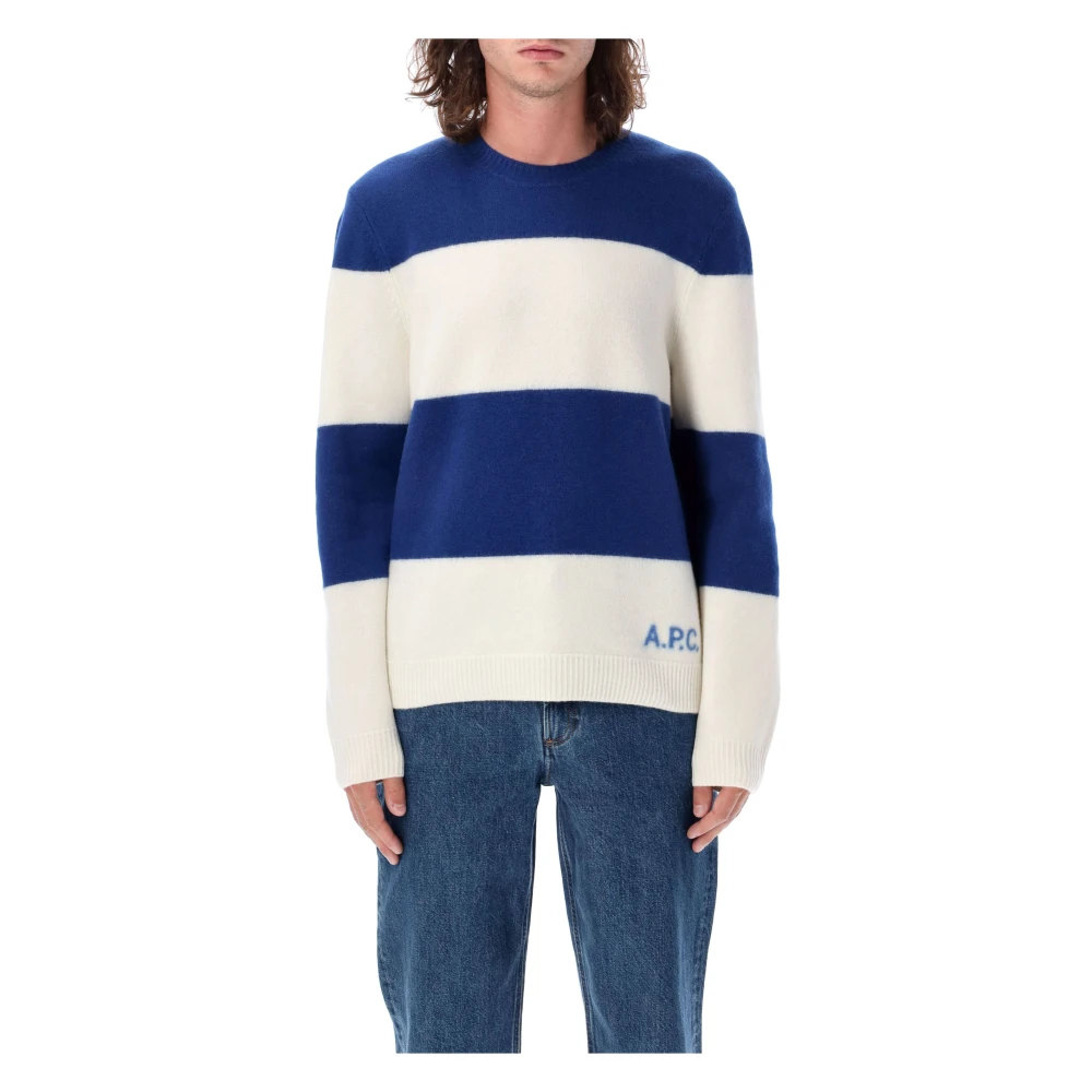 A.p.c. Stijlvolle Gebreide Trui Blue Heren