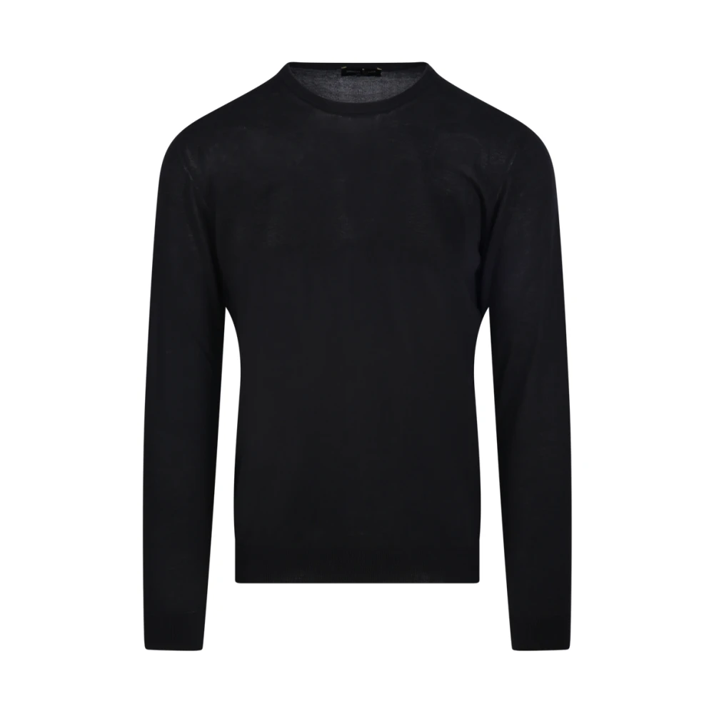 Roberto Collina Zwarte Ronde Hals Trui Rb1009 Black Heren