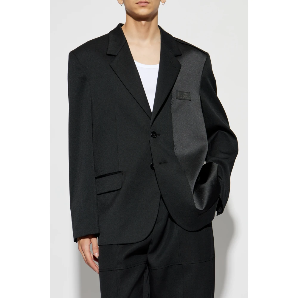 MM6 Maison Margiela Blazer met logo Black Heren