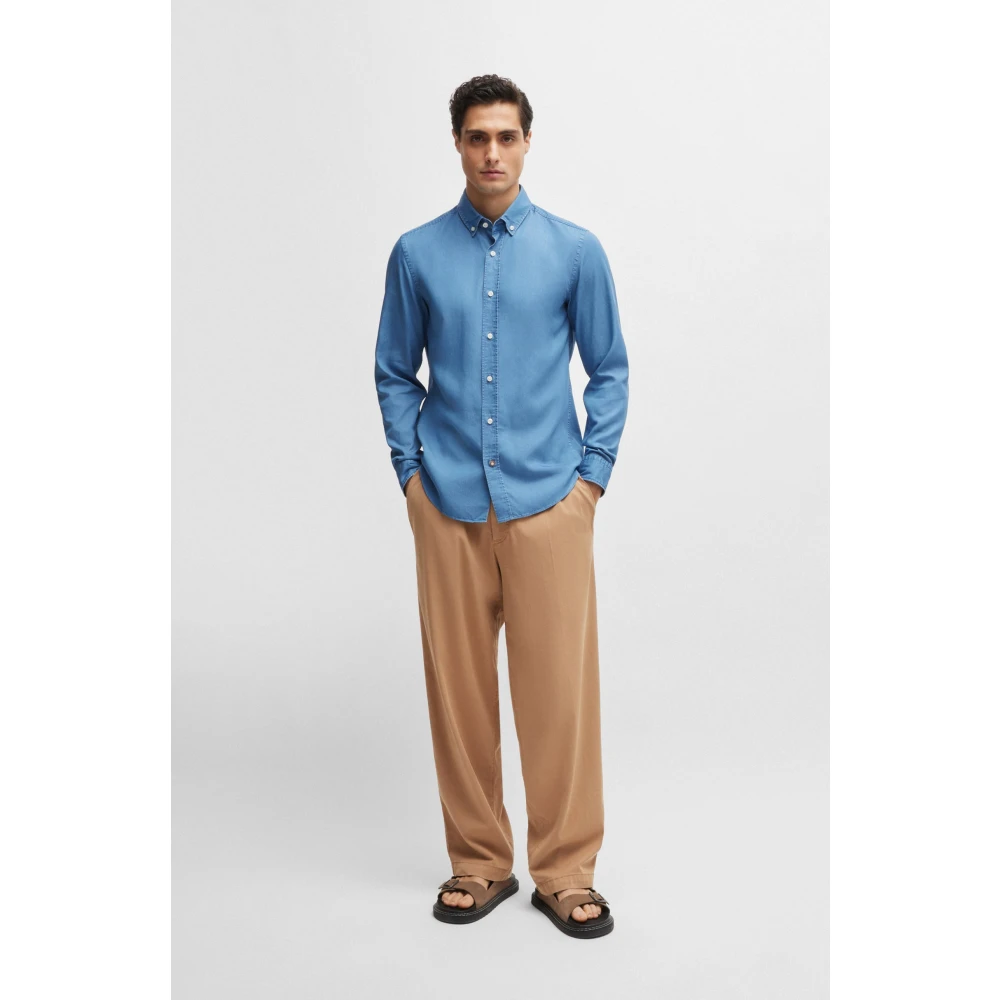 Hugo Boss Casual Shirts Blue Heren
